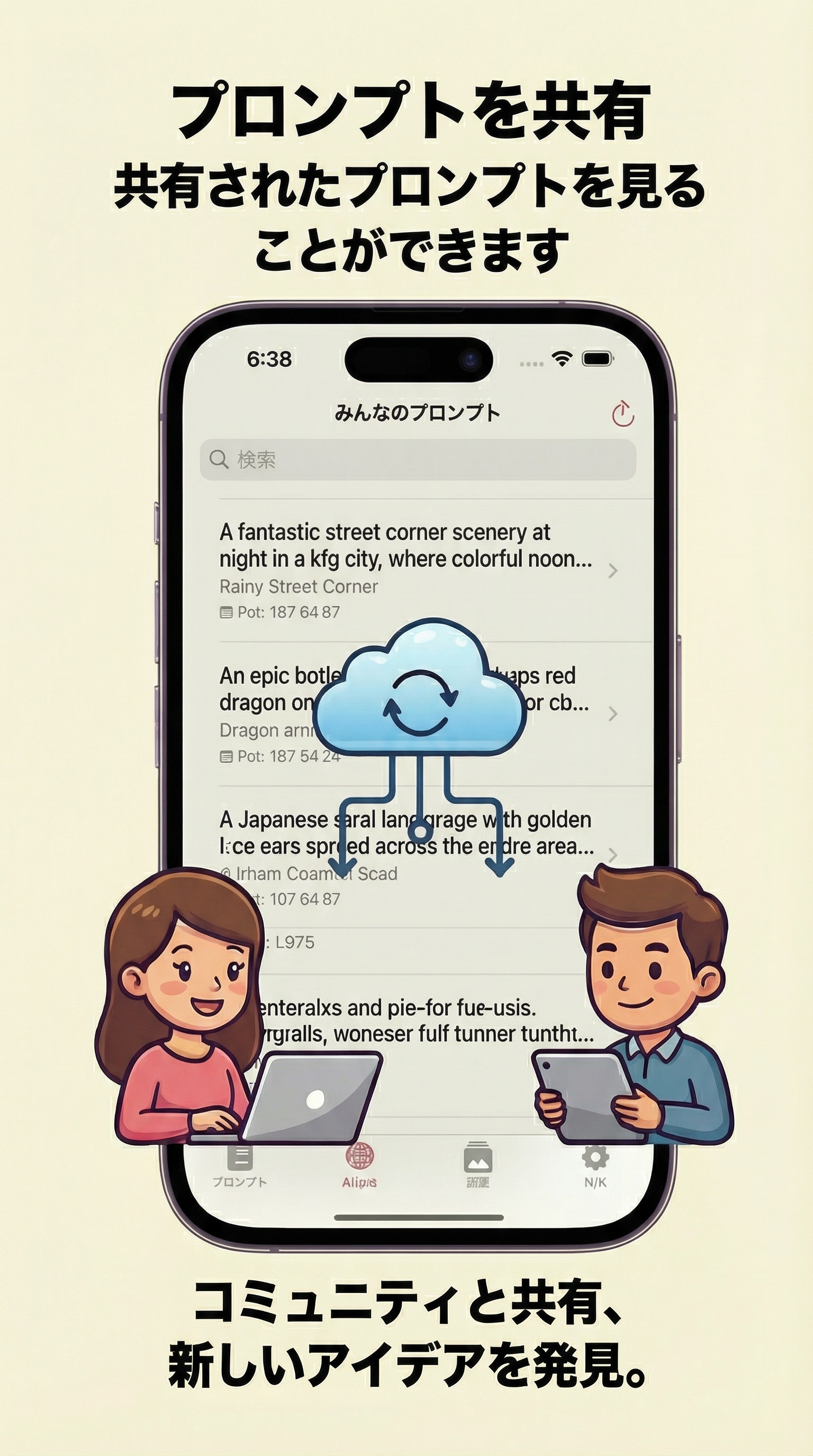 プロンプト共有機能 - コミュニティでアイデアを共有